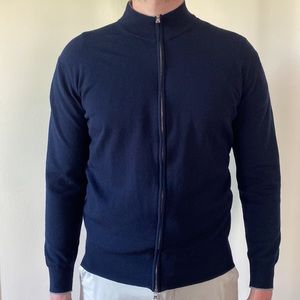 Peter Millar zip Merino Wool Sweater Jacket Navy